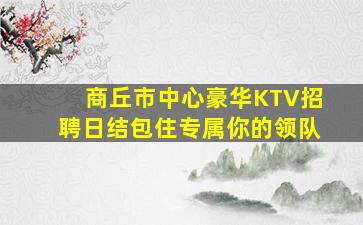 商丘市中心豪华KTV招聘日结包住专属你的领队
